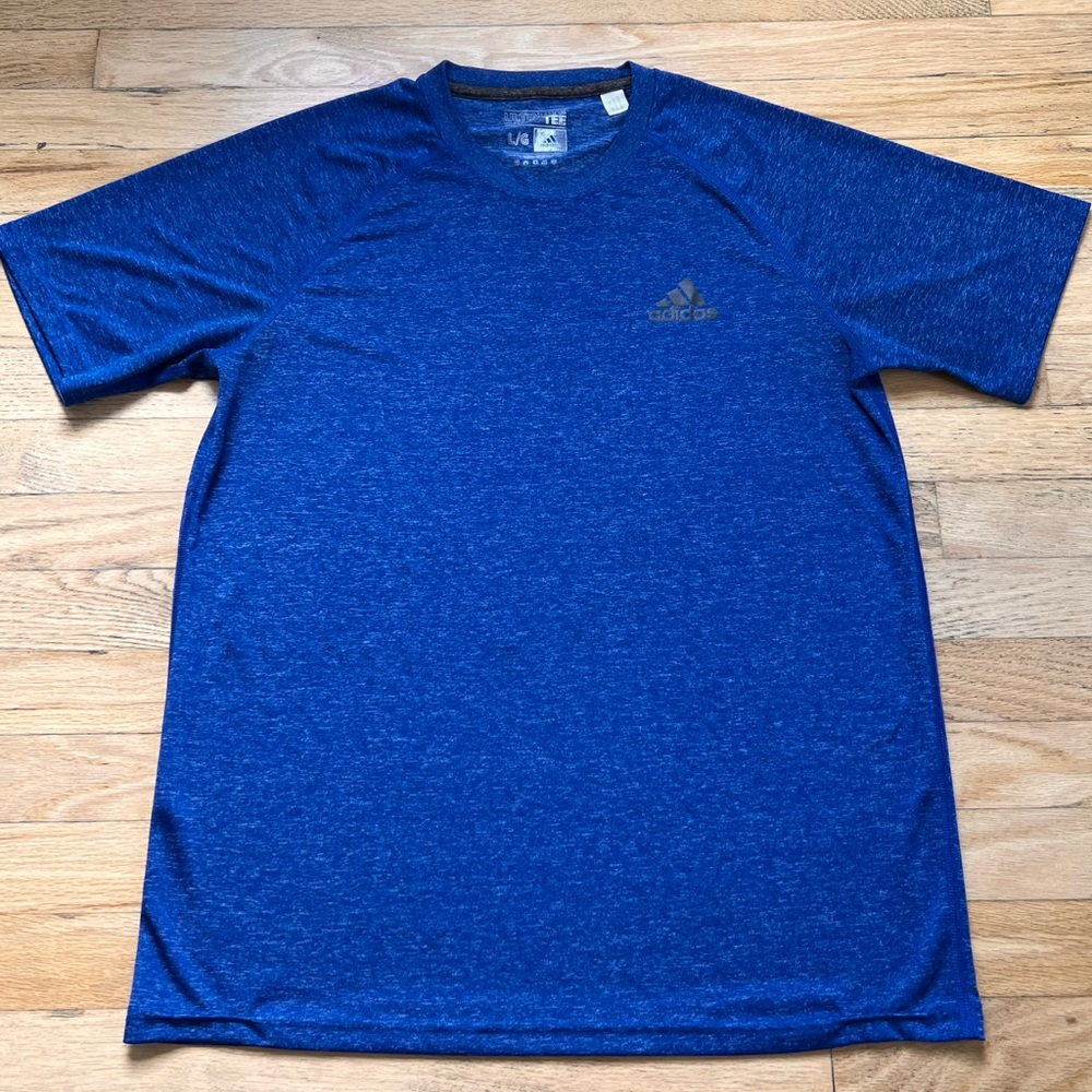 Adidas Blue Short Sleeve Tee Performance Shirt - L